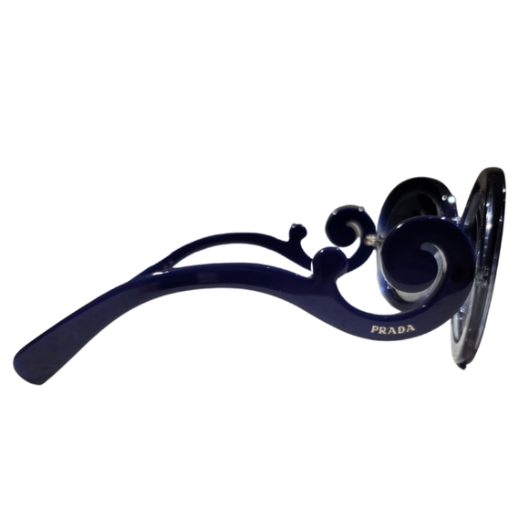 Prada Blue Round Baroque Sunglasses - Picture 4 of 10